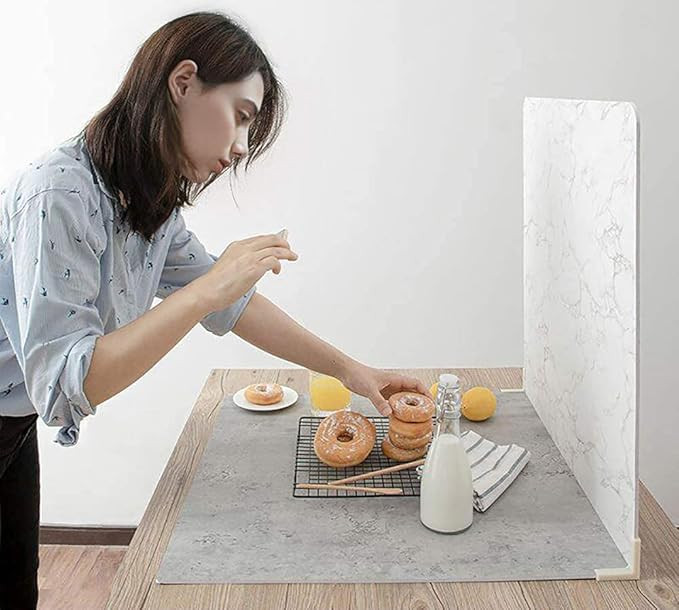 BEIYANG 2 PCS Photo Backdrop Boards with 2 PCS Brackets for Flat Lay or Food Photography Backgrou... | Amazon (US)