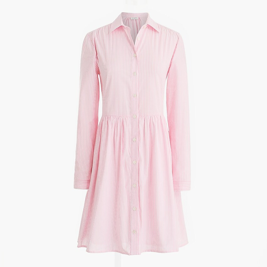 Factory: Striped Cotton Mini Shirtdress For Women | J.Crew Factory