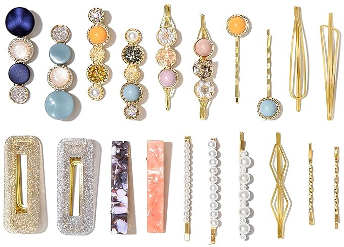 20 Pcs Macaron Hair Clips for Women Fashion Korean Style Acrylic Pearl Hair Clips Gifts for Women... | Amazon (US)