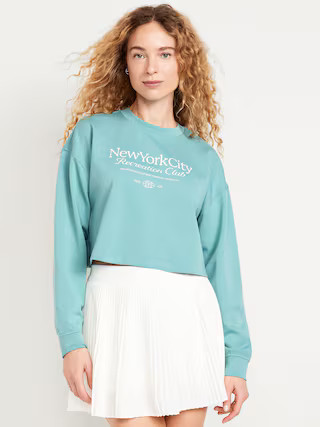 Dynamic Fleece Oversized Crop Sweatshirt | Old Navy (US)