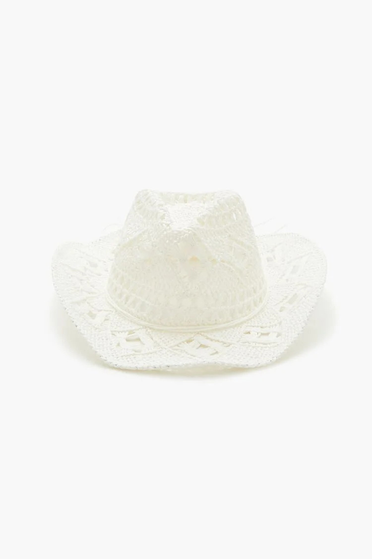 Straw Cowboy Hat in White | Forever 21