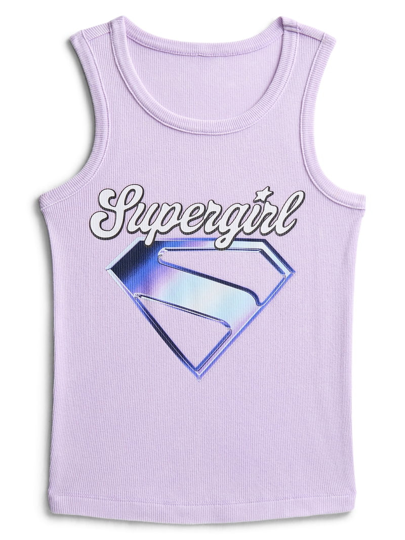 Supergirl Girls Crest Mineral Wash Graphic Tank Top, Sizes 4-16 | Walmart (US)