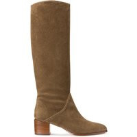 Suede Calf Boots with Block Heel | La Redoute (UK)