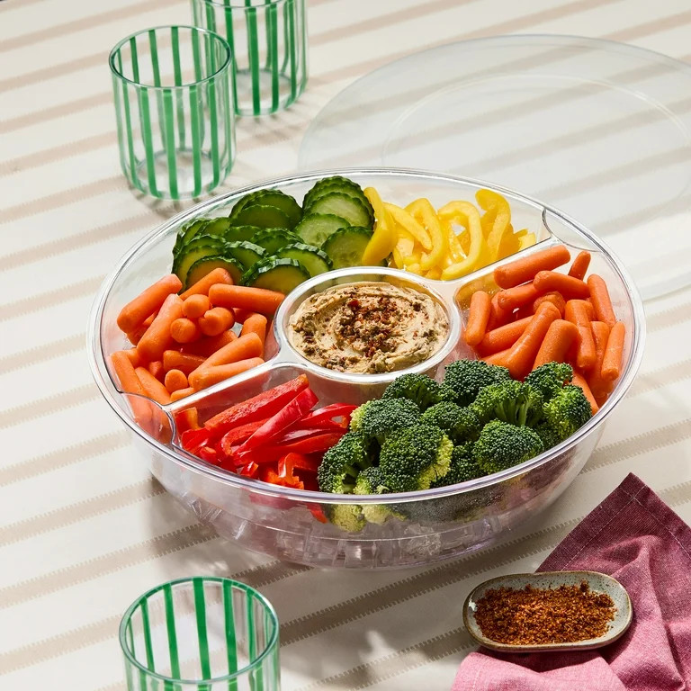 Mainstays by Becky G. & Alejandra Acrylic Appetizer on Ice Serving Tray with Lid, Clear | Walmart (US)