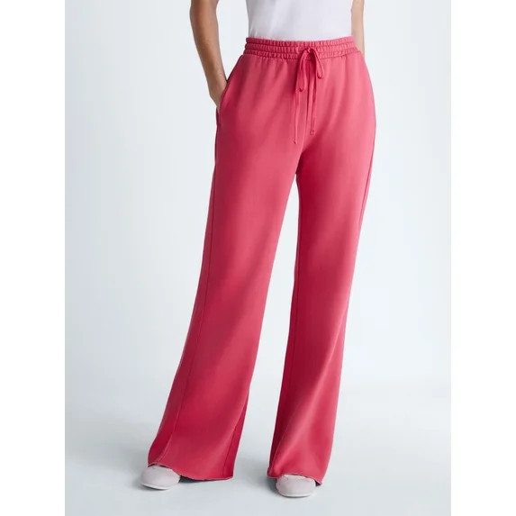 Scoop Women's and Women's Plus Mineral Wash Fleece Flare Leg Sweatpant, Sizes XS-4X | Walmart (US)