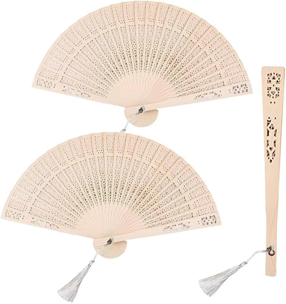 Emsiok 3 PCS Wooden Folding Fan, Vintage Wooden Fan Handheld Folding Fans Sandalwood Hand Fan Woo... | Amazon (US)