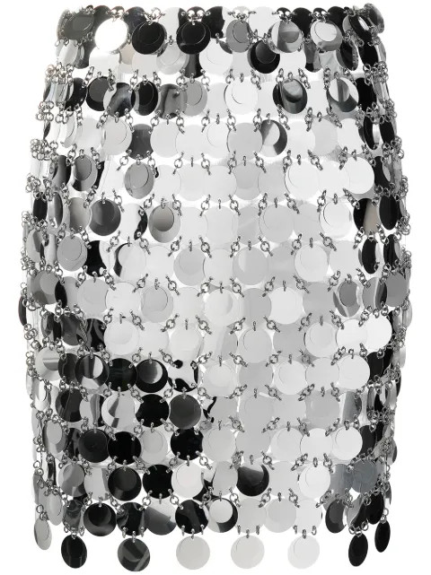 Paco Rabanne circular-discs Mini Skirt - Farfetch | Farfetch Global