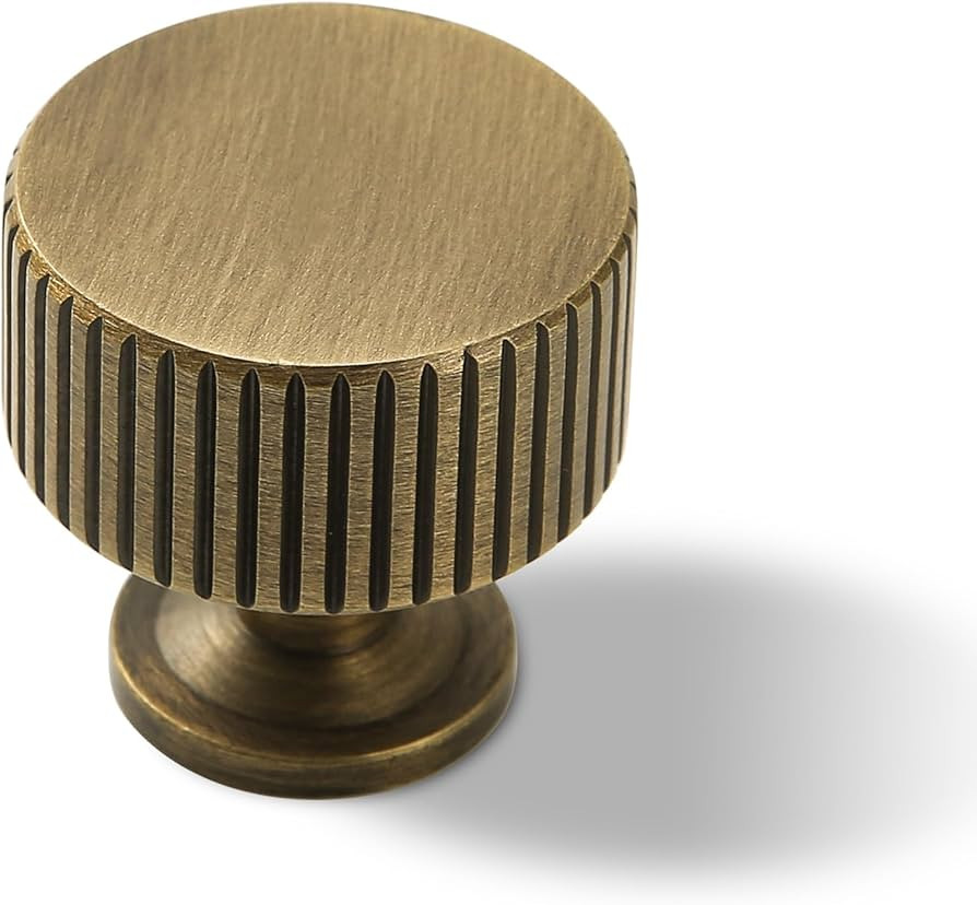 Antique Brass Cabinet Knob - Brush Gold Dresser Drawer Knob 2 Pack, Brass Handles for Bathroom Be... | Amazon (US)