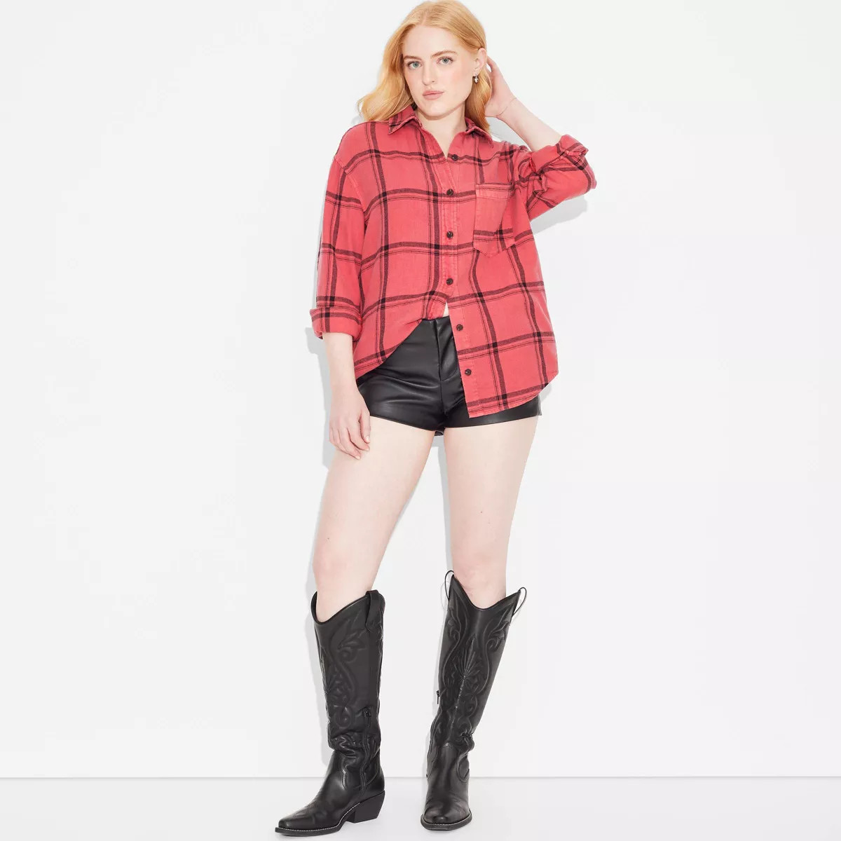 Women's Long Sleeve Oversized Flannel Button-Down Shirt - Wild Fable™ | Target
