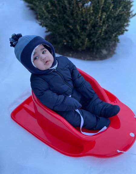Baby sled perfect for winter. Fits our 6.5 month old well. He just might be a little stiff in the snowsuit lol.


#LTKbaby #LTKfindsunder50 #LTKfamily