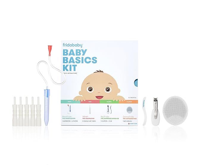 Frida Baby Baby Basics Kit|Includes NoseFrida, NailFrida, Windi, DermaFrida + Silicone Carry Case | Amazon (US)
