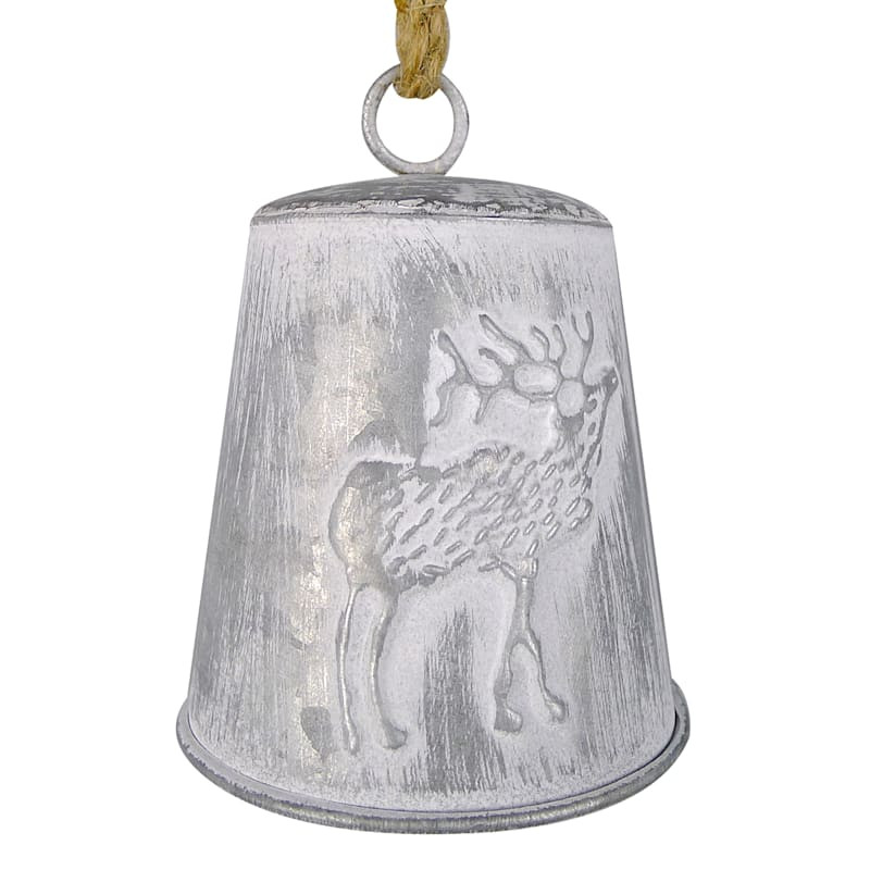 White Metal Bell Ornament, 4" | At Home