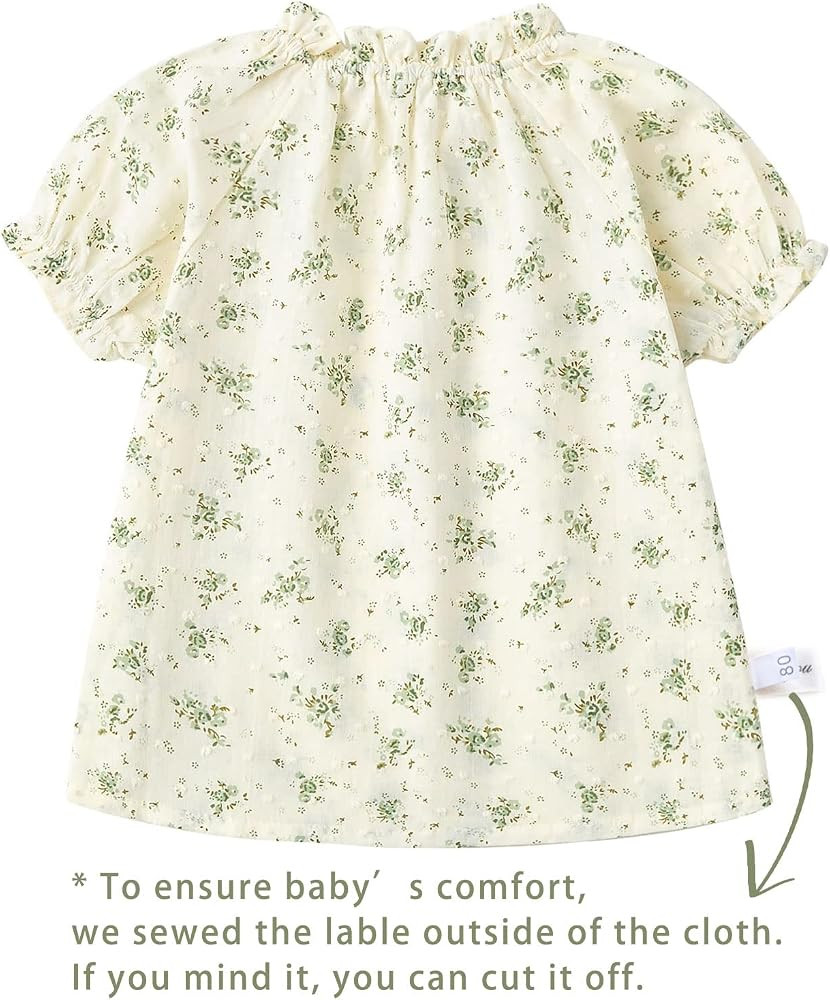 Curipeer Toddler Girls Shirt Summer Casual Puff Short Sleeve Blouse Tops for Baby Girl | Amazon (US)