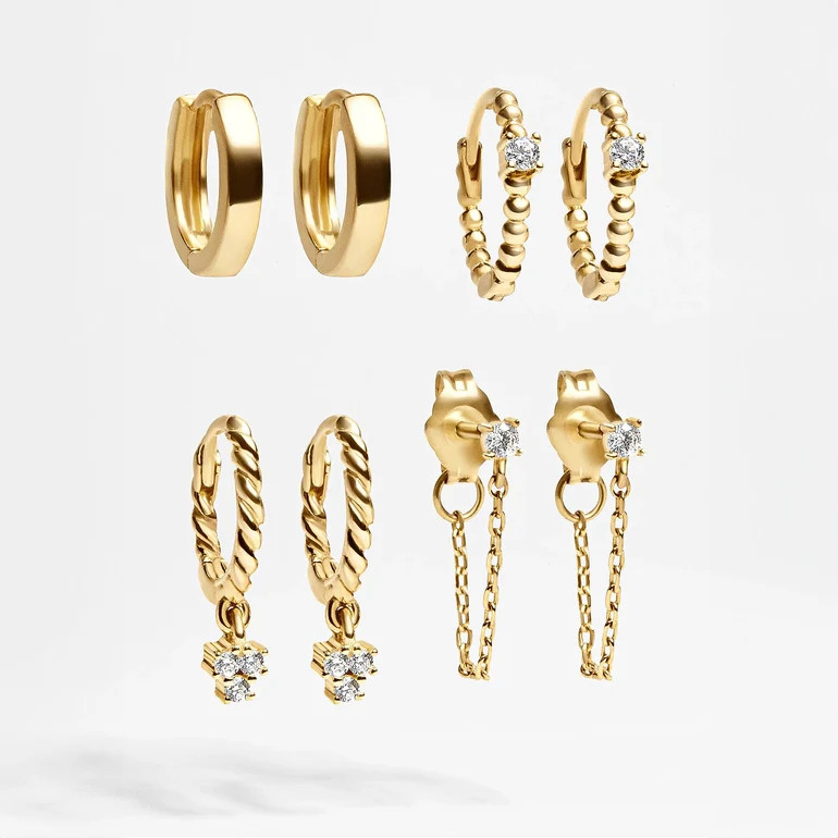 Luna 14K Gold Earring Set - Luna 18K Gold Earring Set | BaubleBar
