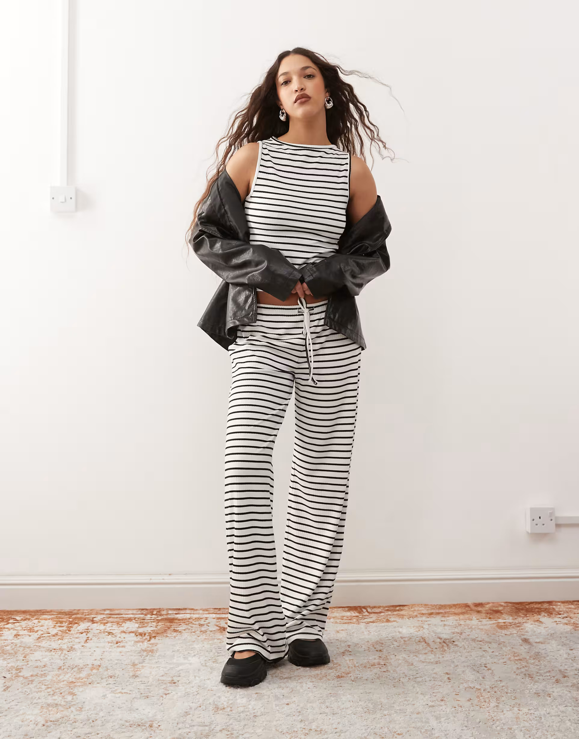 COLLUSION drawstring wide leg stripe trouser co-ord | ASOS | ASOS (Global)