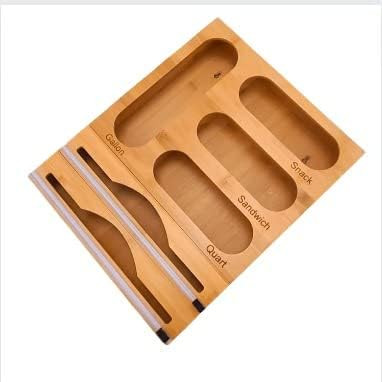 The Boodha Ziplock Bag Organizer with Wrap Dispenser – 6-in-1 Foil and Plastic Wrap Organizer with C | Amazon (US)