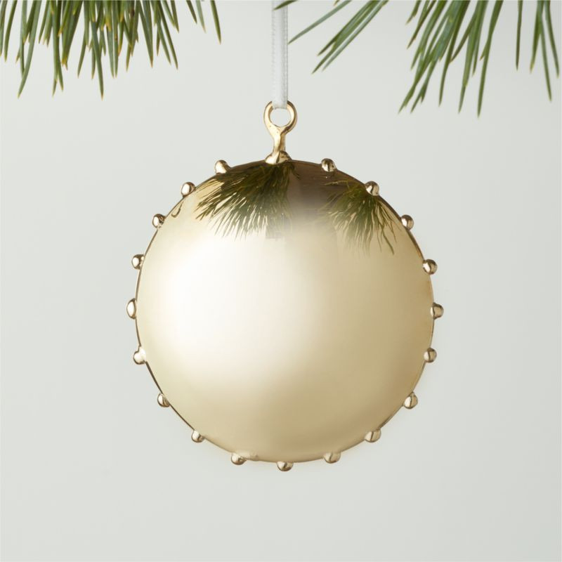 Ellipse Modern Gold Christmas Ornament 2.5'' | CB2 | CB2