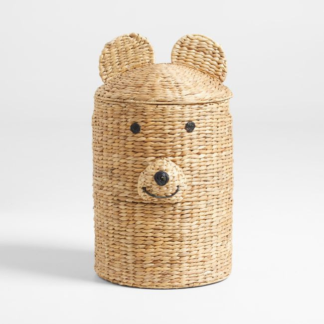 Bear Woven Kids Hamper with Handles | Crate & Barrel