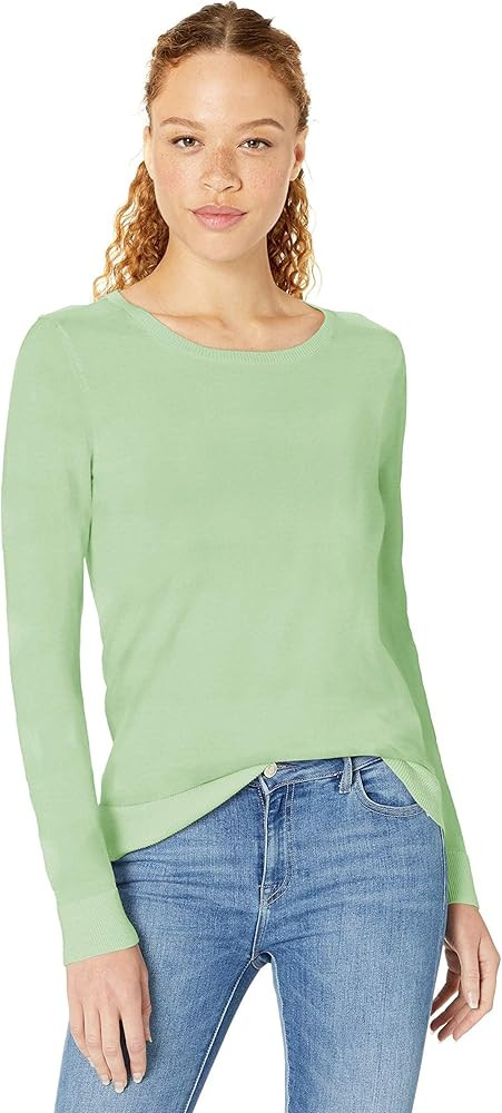 Amazon.com: Amazon Essentials Women's Long-Sleeve Lightweight Crewneck Sweater (Available in Plus... | Amazon (US)