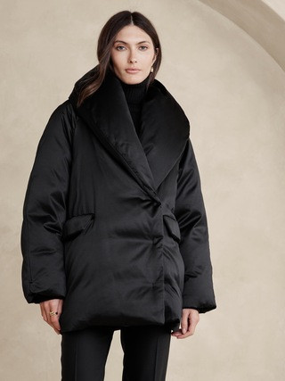 Lucila Satin Puffer Coat | Banana Republic (US)