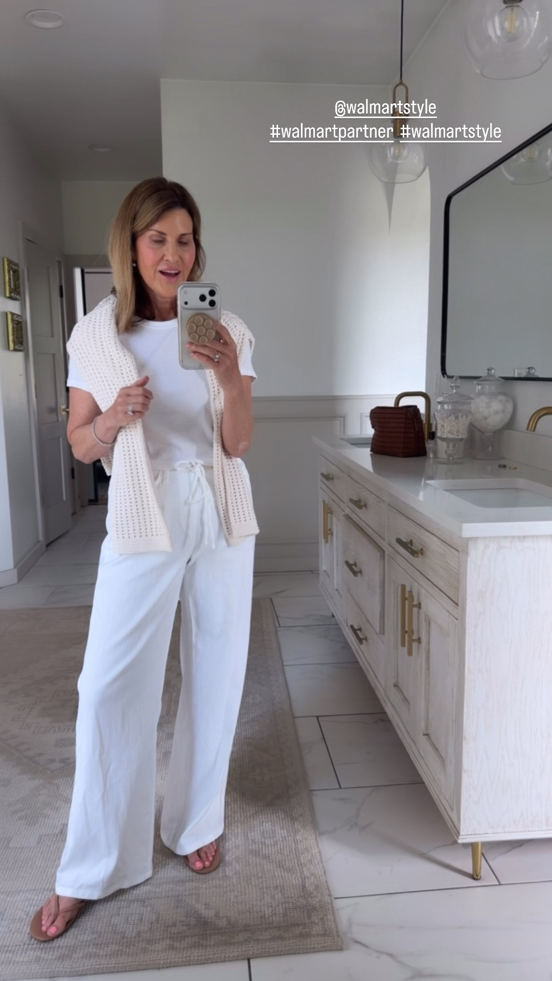 Nothing over $20 🤍 Love these @walmartstyle finds #walmartpartner #walmartstyle

Small pants
Small top
Consider sizing up in the sweater. It’s 100% cotton.

#LTKOver40