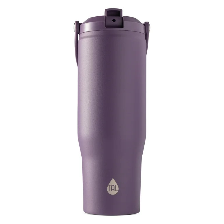 TAL Stainless Steel Hudson Tumbler with Flip-Up Straw 30oz, Purple | Walmart (US)