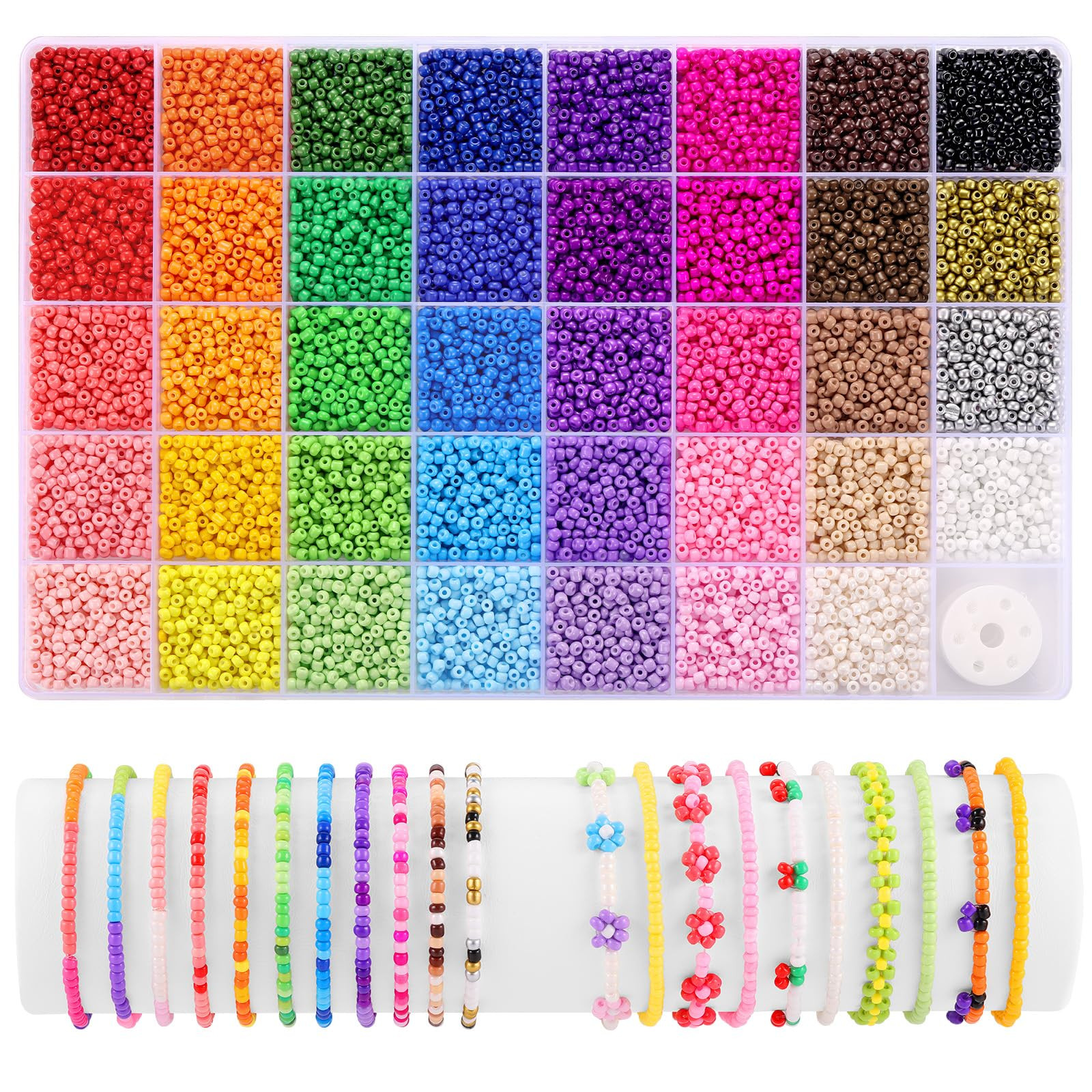 39 Colors 3mm Beads, Funtopia 9600pcs Glass Seed Beads for Bracelets Making, Friendship Jewelry M... | Amazon (CA)