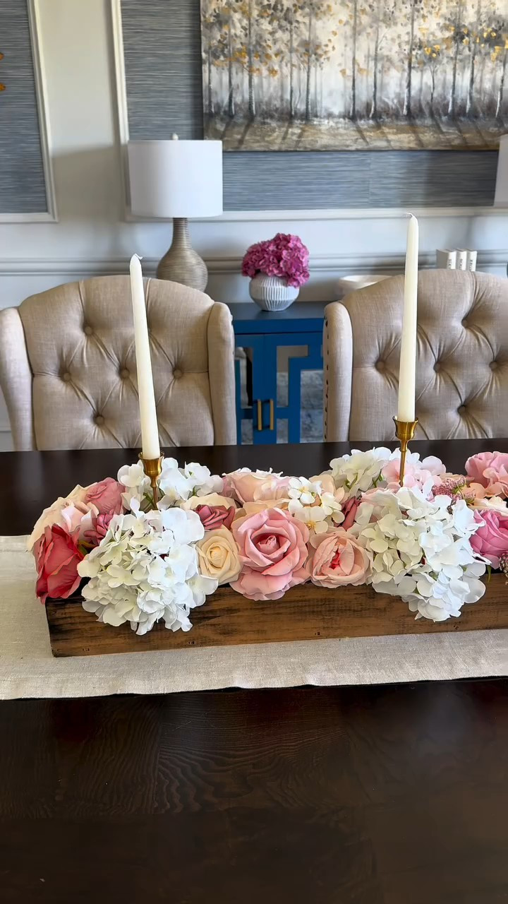 It's time to swap the Easter centerpiece for a spring one.I love how a centerpiece can completely shift the vibe of a room. I went with all soft pinks and creams this time and it gives the whole space such a fresh and romantic feel. 

 #LTKHome #LTKU #LTKSeasonal
