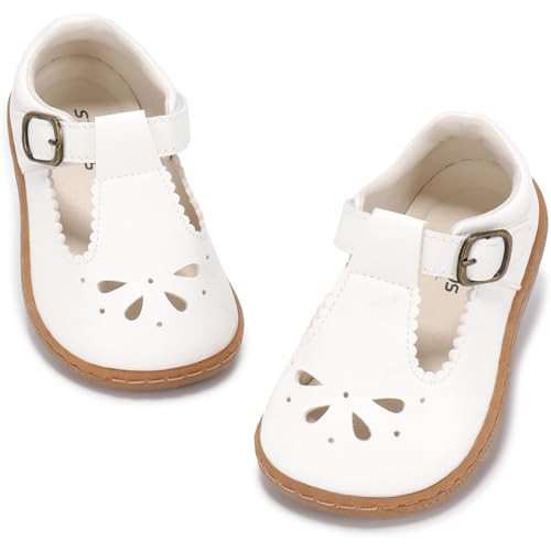 STQ KIDS Toddler Girls Wide Mary Jane Flower Girl Shoes White Toddler 9 | Amazon (US)