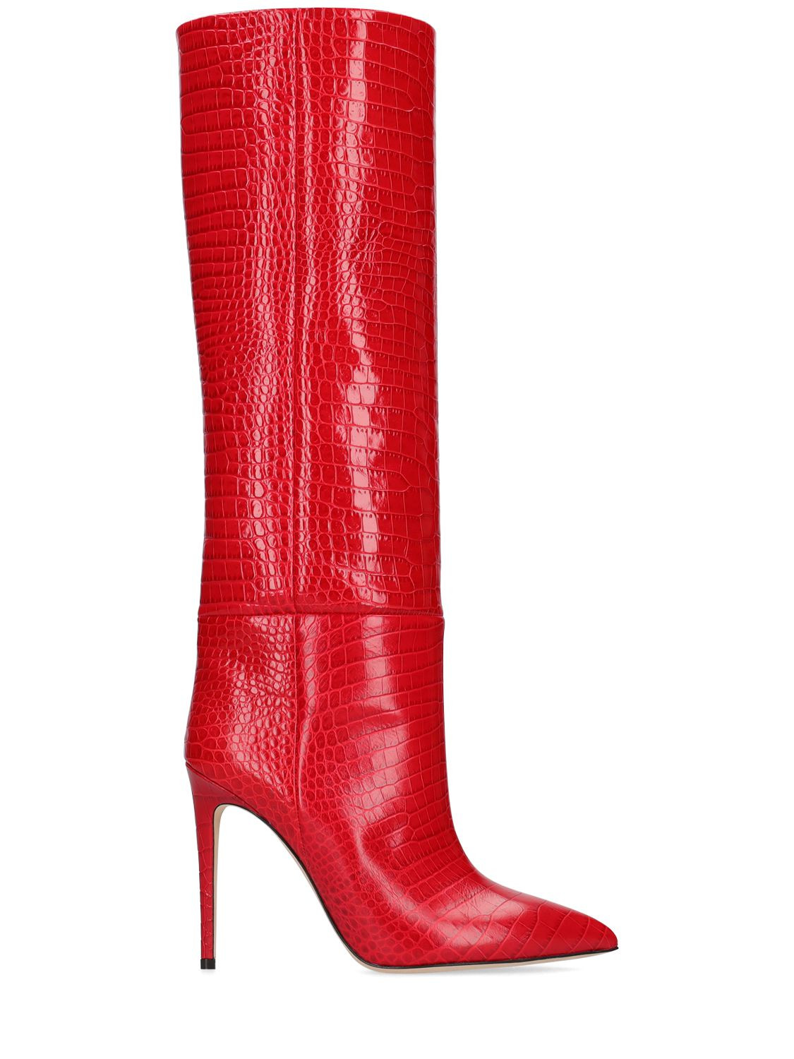 105mm Croc Embossed Leather Tall Boots | Luisaviaroma