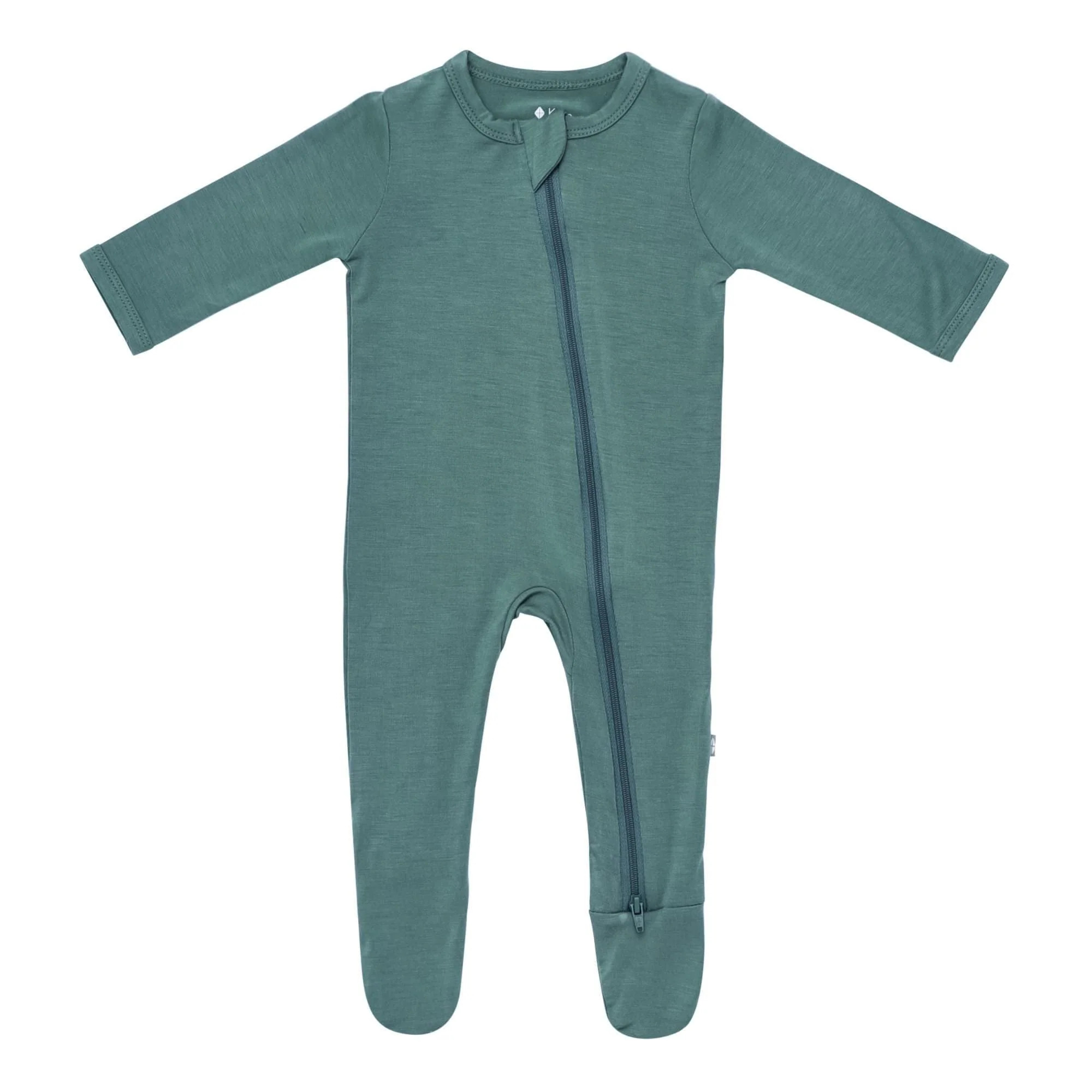 Zippered Footie in Pine | Kyte BABY