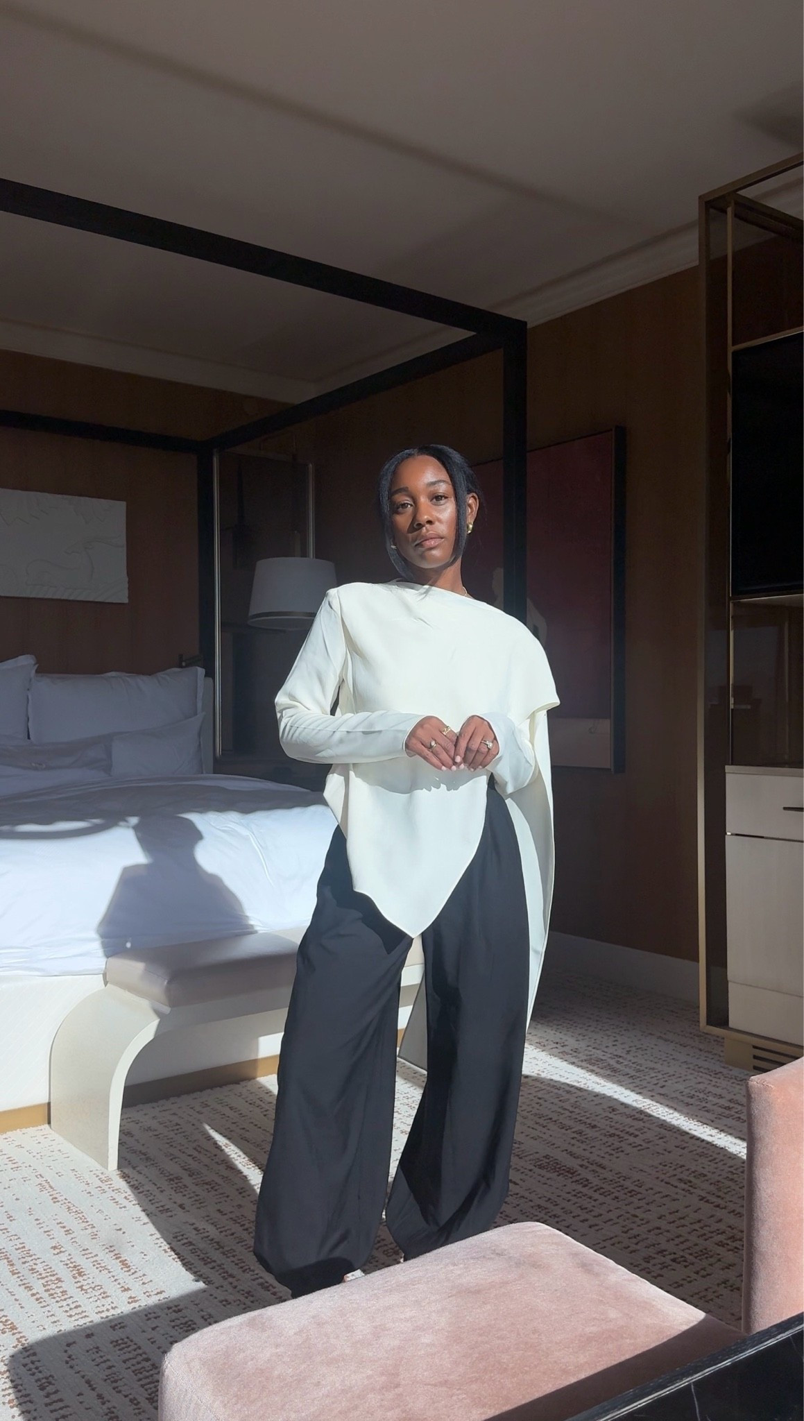 Work fall outfit: wool pants and draped cream blouse

#LTKootd #LTKWorkwear #LTKPetite