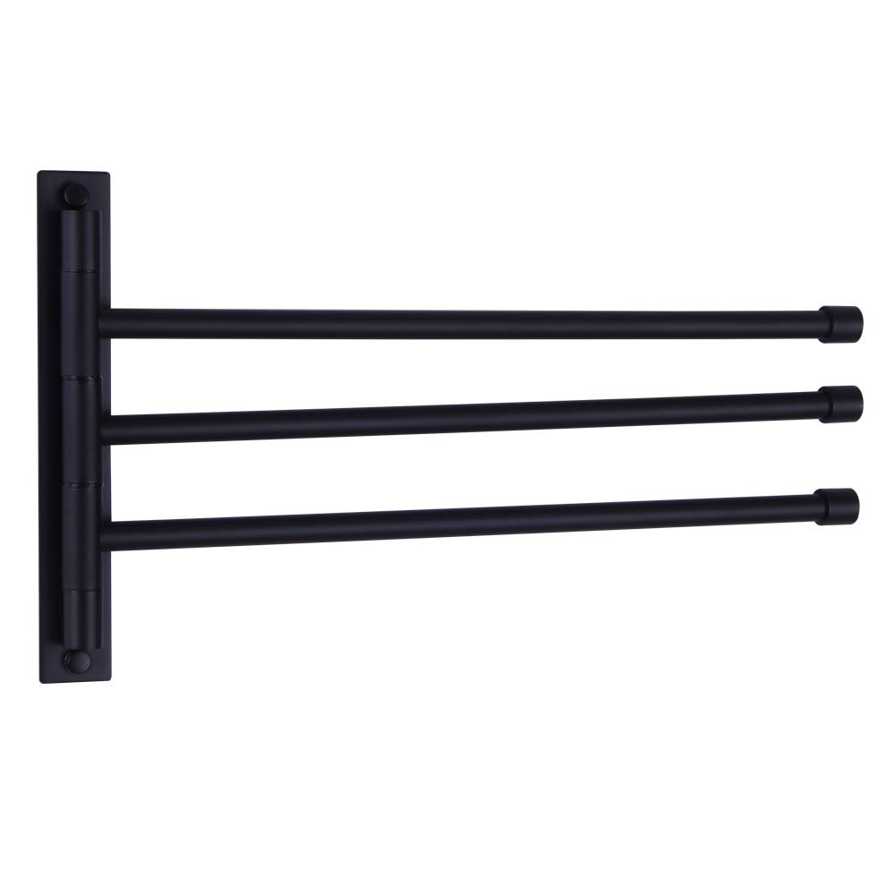 Matte Black Towel Holder Swing Out Towel Bar SUS 304 Stainless Steel Bathroom Hand Towel Rack 3-B... | Amazon (US)