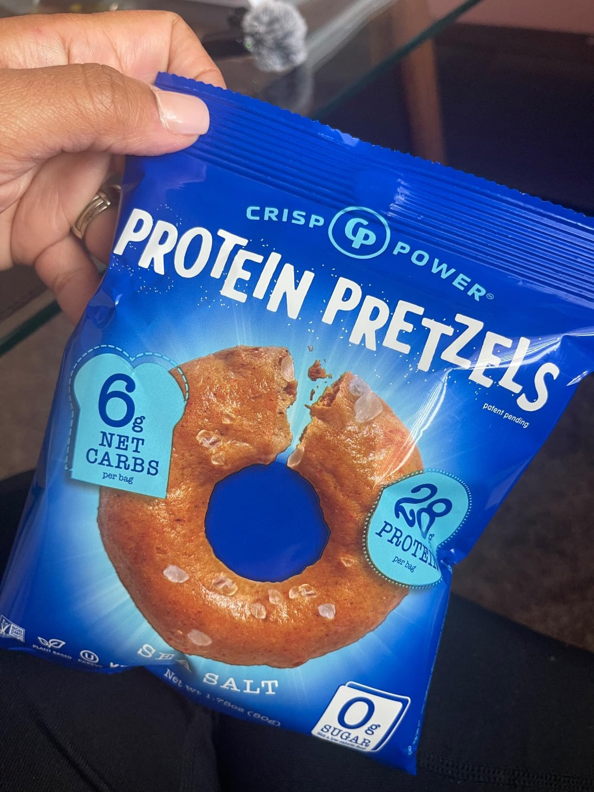 Crisp Power High Protein Pretzel Crisps - 6 Pack x 1.75 oz Crunchy & Flavorful Plant-Based Snack. No Sugar, 28g Protein Per Pack in 3 Savory Flavors, Vegan, Keto Friendly, Non-GMO, Kosher Non-Dairy (1.75 Ounce (Pack of 6), Mix) | Amazon (US)