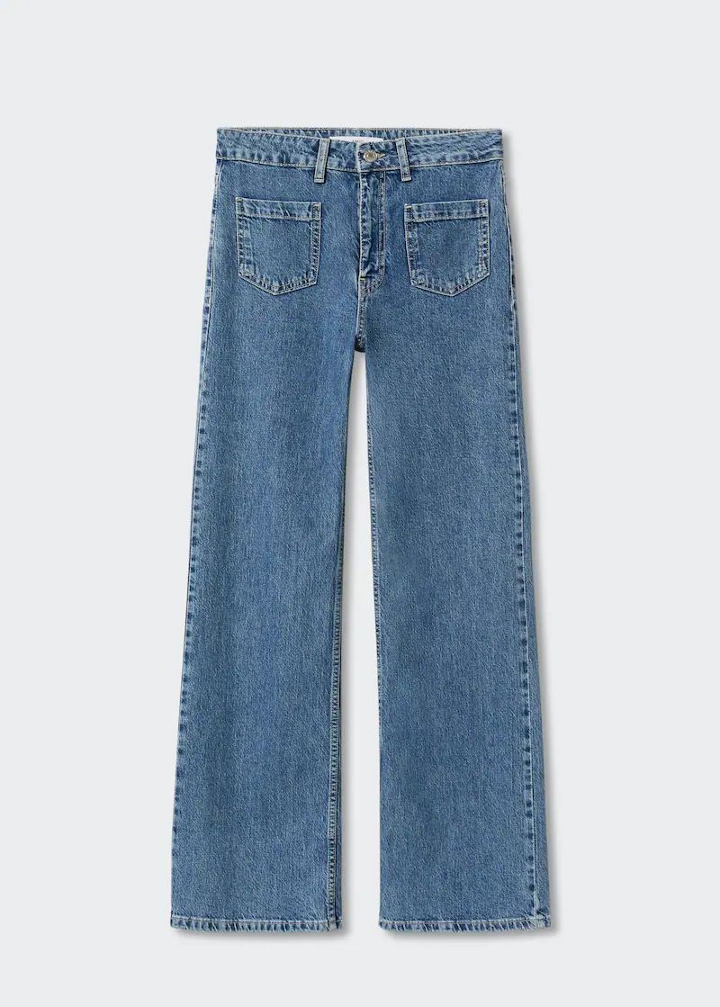 Wide-leg jeans with pockets -  Women | Mango United Kingdom | MANGO (UK)