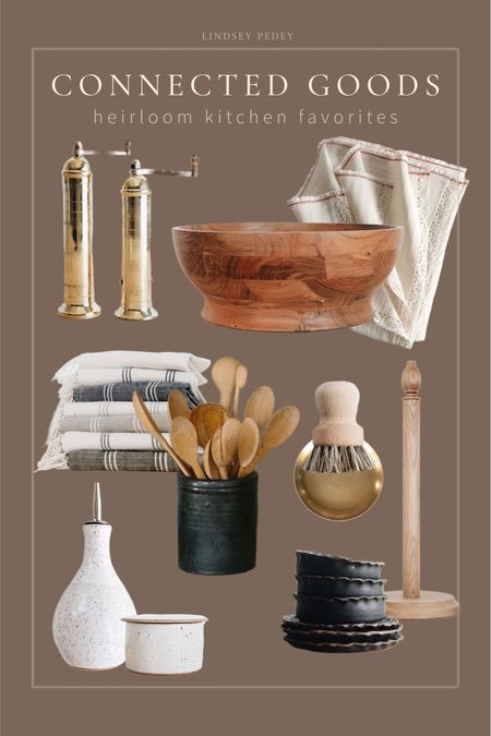 Connected Goods is one of my favorite places to shop for heirloom quality gifts. All of their pieces are gorgeous. 

Kitchen essentials, kitchen decor, serve ware, salad bowl, wood bowl, elevated kitchen, heirloom, crock, oil bottle, brass, salt and pepper mill, paper towel holder 

#LTKhome #LTKfindsunder100 #LTKGiftGuide