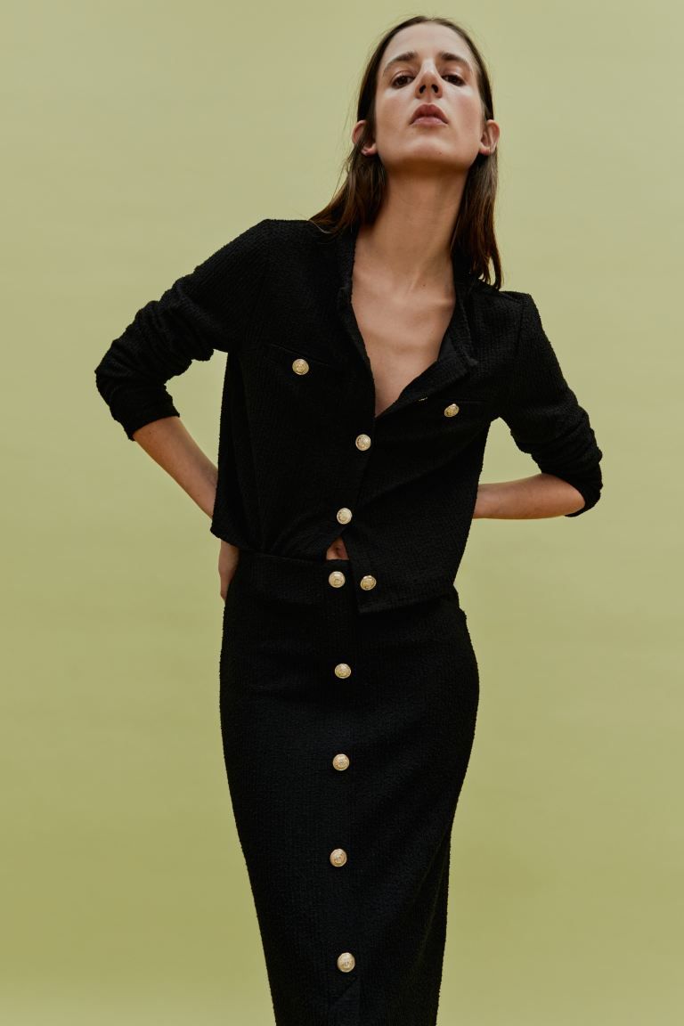Textured Cardigan - Black - Ladies | H&M US | H&M (US + CA)