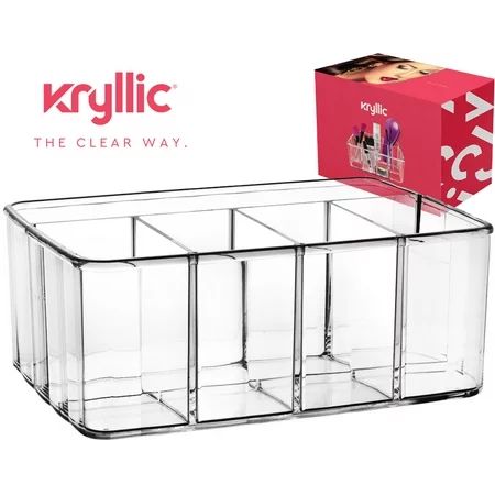 Acrylic Napkin Holder Cutlery Storage Makeup Clear Organizer 5 Compartment Acrylic Storage Container | Walmart (US)