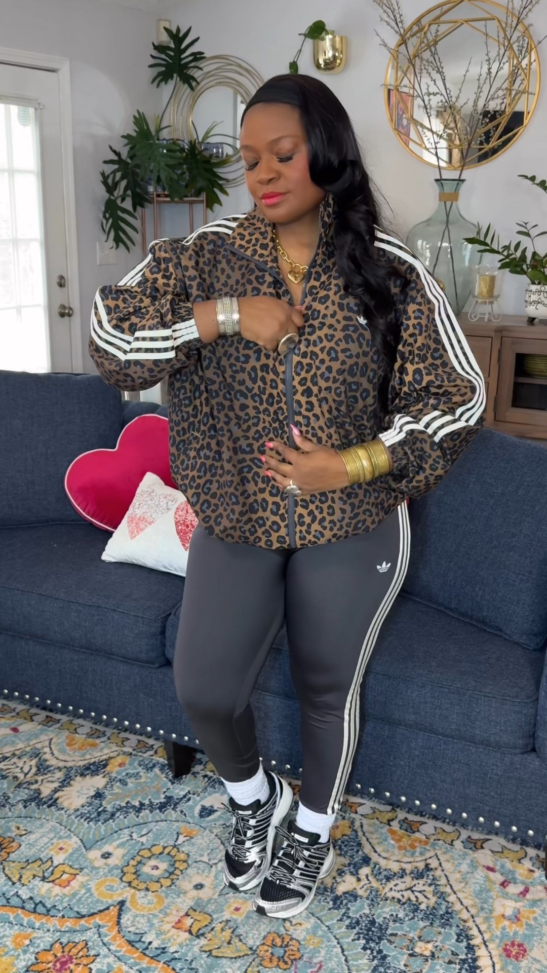 Tracksuit jacket + leggings + sneakers 🟰 the perfect 👌🏾comfy fit to be on the move! Please check sizing on jackets they are oversized I’m a medium in most. 

#LTKdayinmylife #LTKgrwm #LTKActive