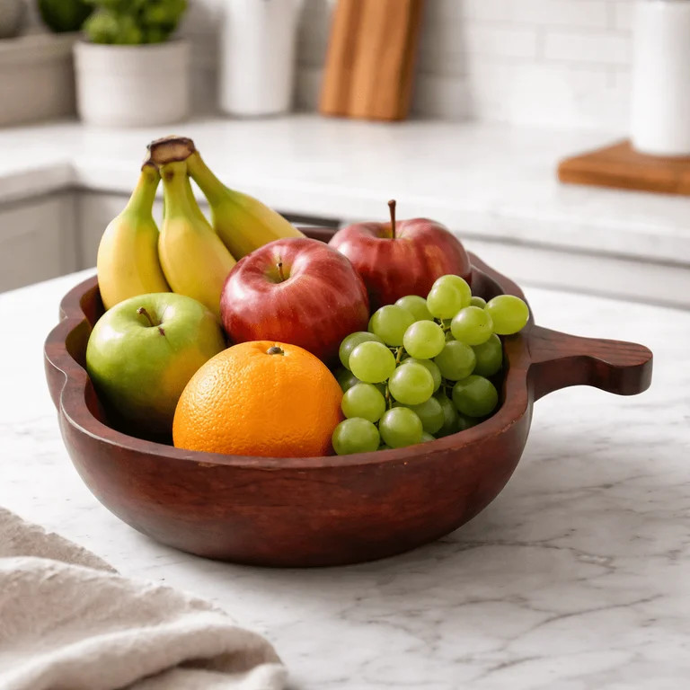 Wooden Pumpkin Shape Fruit Basket with Handle | Walmart (US)