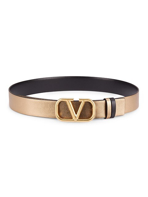 VLogo Reversible Leather Belt | Saks Fifth Avenue