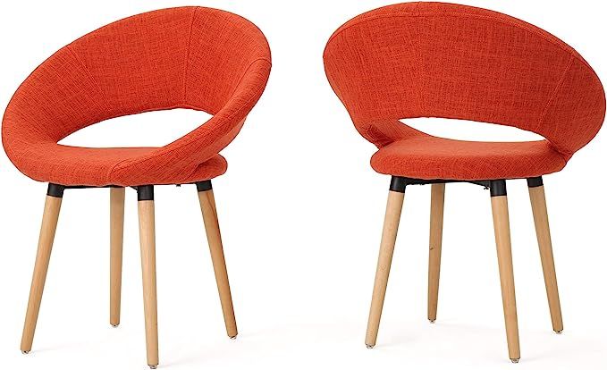 Christopher Knight Home Keegan Fabric Modern Dining Chairs, 2-Pcs Set, Muted Orange | Amazon (US)