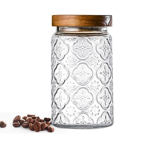 Adodeen 32oz Vintage Glass Jar With Lid, Glass Storage Containers, Airtight Kitchen Storage Containers For Sugar, Coffee, Tea, Spice, Flour, Candy Cookie, Pasta, Cereal, Cute Decorative Jars | Amazon (US)