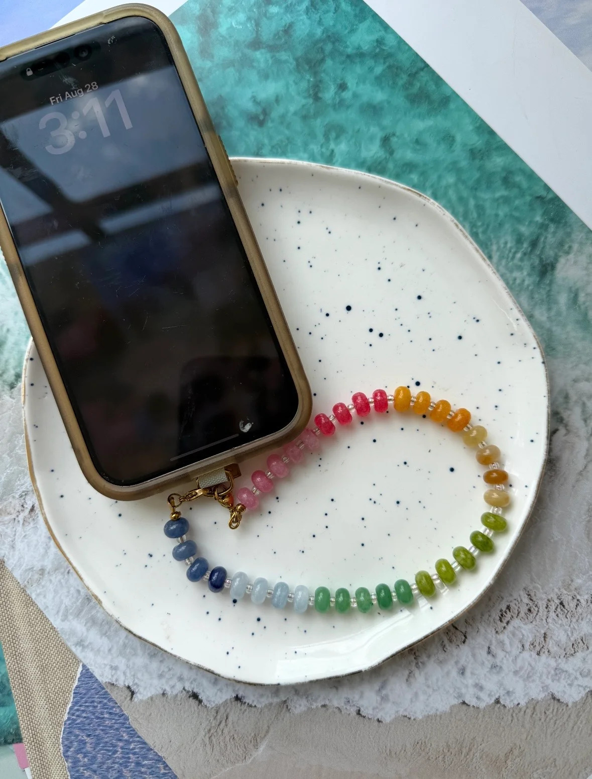 Pre-Sale Colorful Beaded Stone Phone Chain (shipping 9/15) | Erin McDermott Jewelry