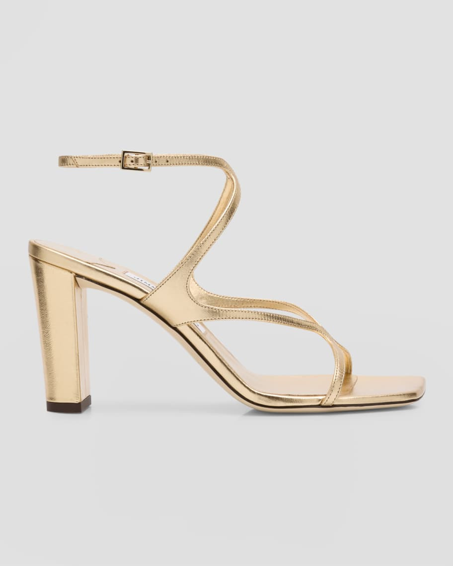Jimmy Choo Azie Metallic Ankle-Strap Sandals | Neiman Marcus