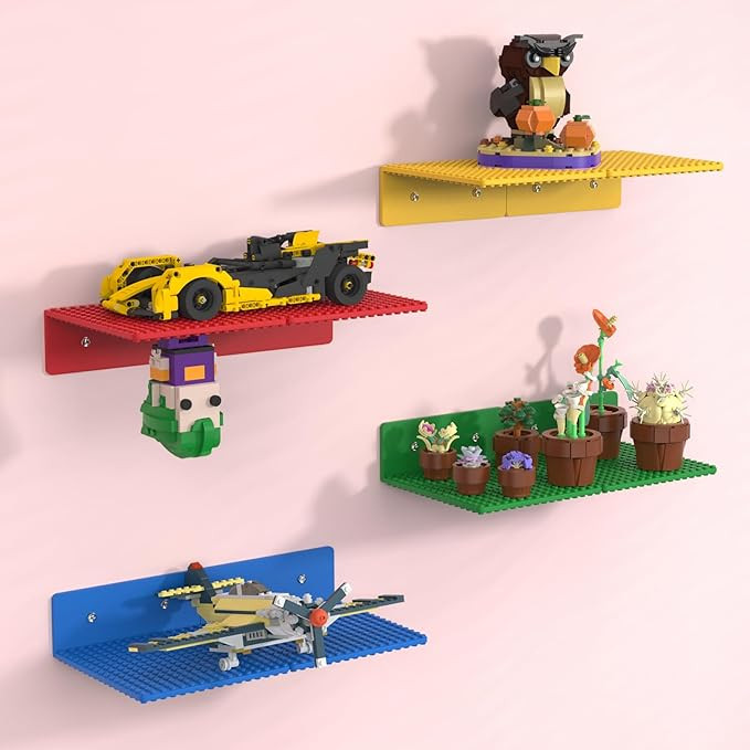 8-Pack Small Floating Shelves for Wall Compatible with Lego Building Bricks, 5x5.5inch Dual‑Sid... | Amazon (US)