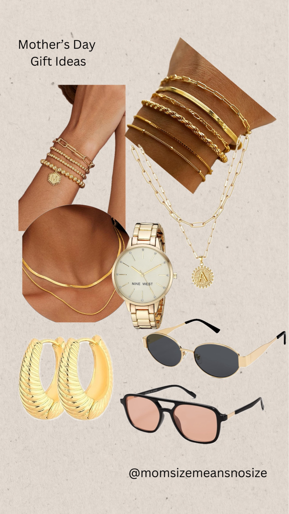 Mother’s Day gift ideas! With Mother’s Day around the corner I wanted to put together some easy, affordable, and cute jewelry/ accessories that I absolutely love from Amazon. These pieces are so affordable and have lasted me a while. Whether you want casual or dressed up inspo, these pieces work for any occasion 

Mother’s Day gift idea, spring accessory, sunglasses , watch , dainty jewelry, gold bracelet, gold necklace 

#LTKfindsunder50 #LTKGiftGuide #LTKstyletip