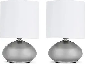 Catalina Lighting 18581-000 Transitional 2 Pack Matching Small Touch Table Lamp Set, 9.25, Classi... | Amazon (US)