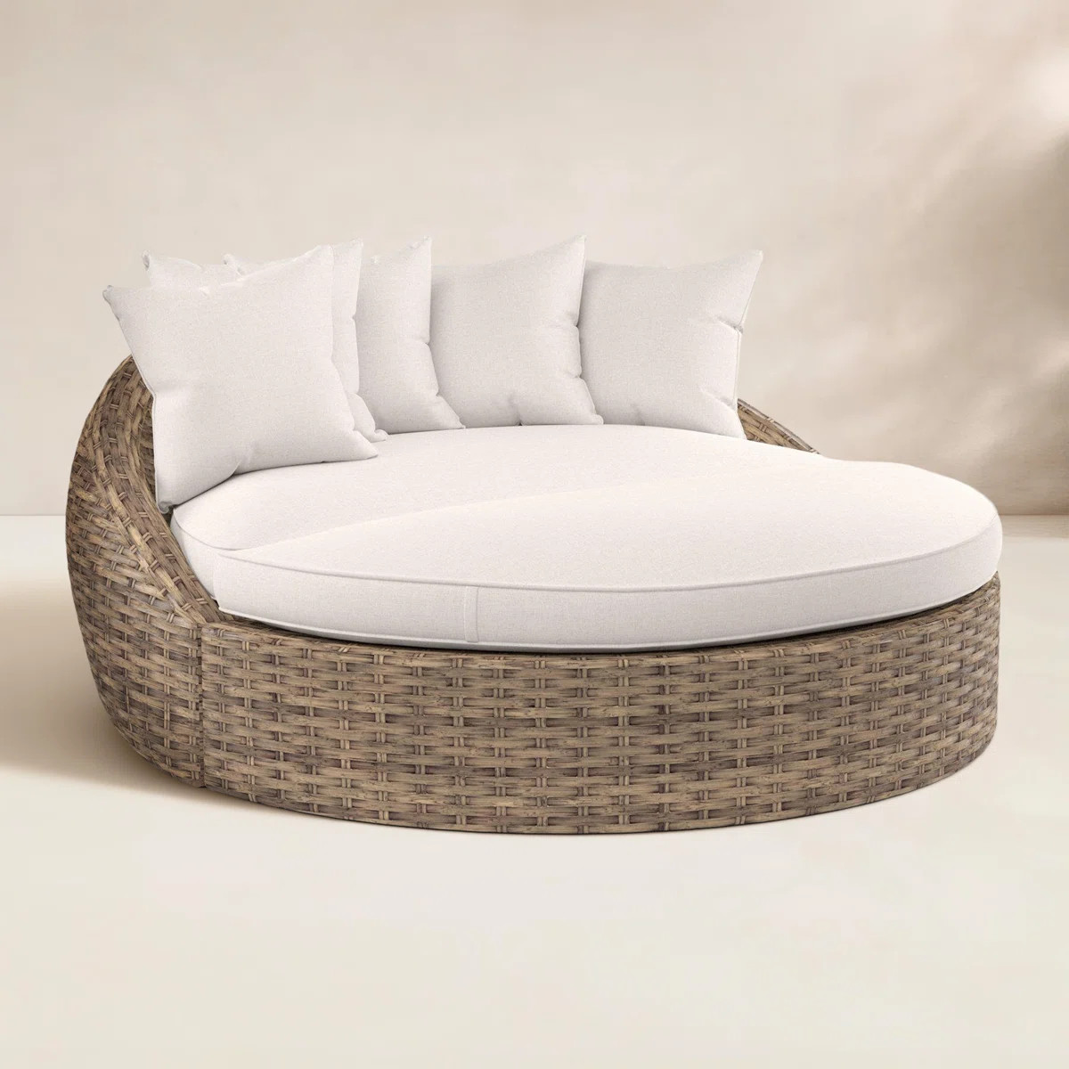 Havana 68.50'' Wide Circle Premium All-Weather Wicker Patio Daybed with Sunbrella® Cushions | Wayfair North America