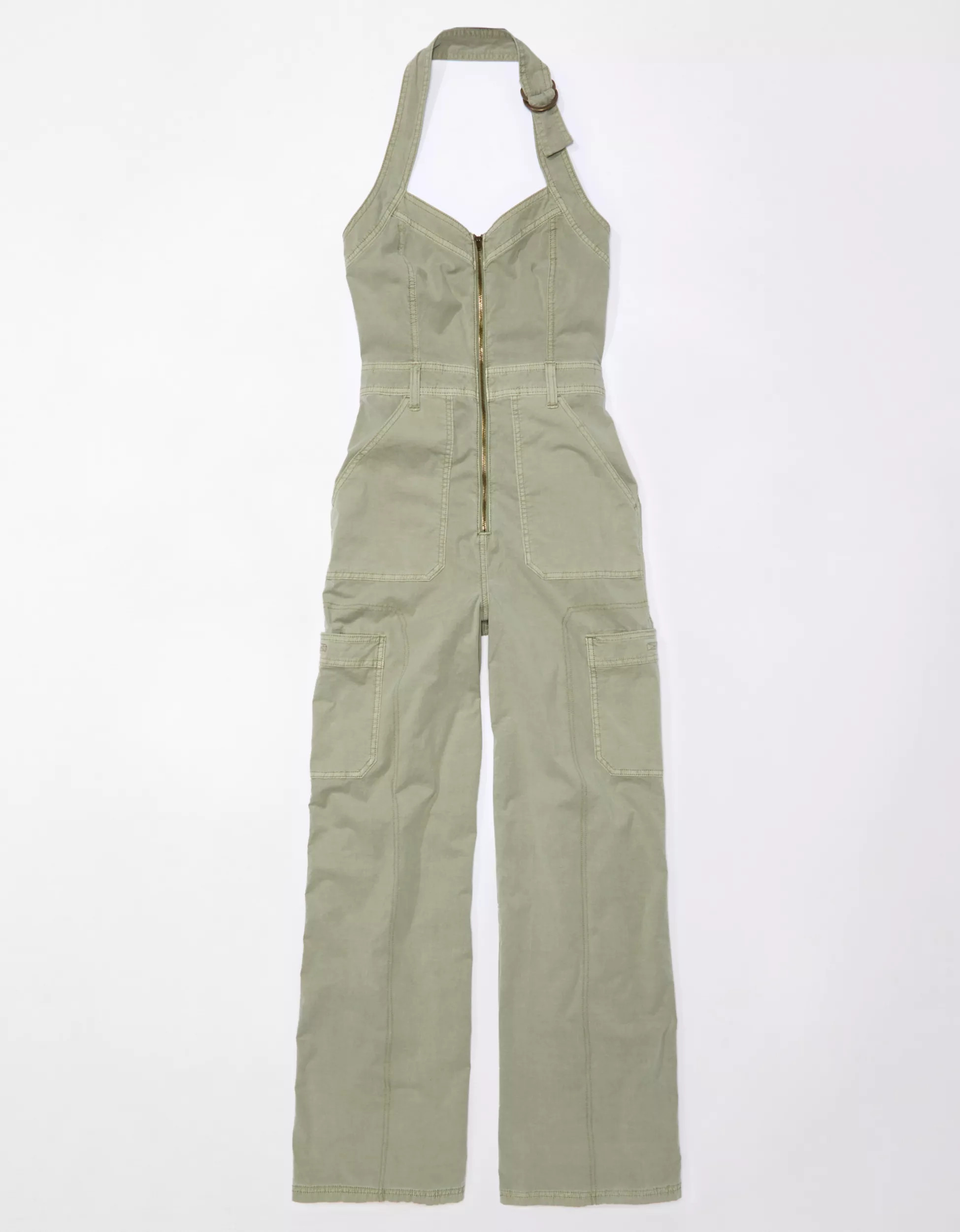 AE Snappy Stretch Poplin Cargo Jumpsuit | American Eagle Outfitters (US & CA)